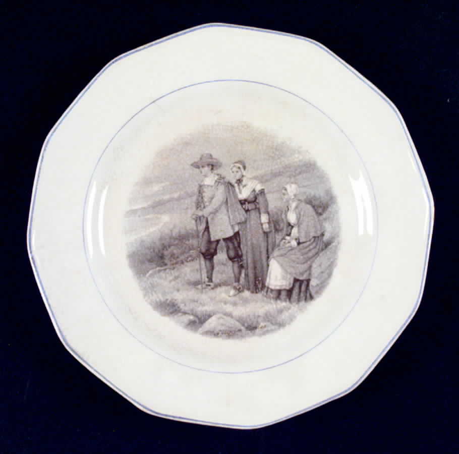 Courtship of Miles Standish Salad Plate by Sterling China (USA)-1