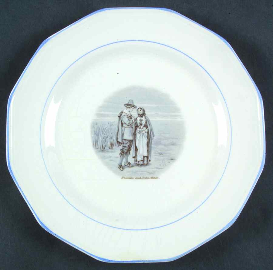 Courtship of Miles Standish Salad Plate by Sterling China (USA)-1