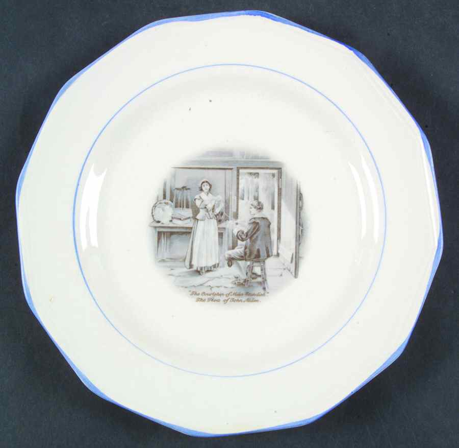 Courtship of Miles Standish Salad Plate by Sterling China (USA)-1