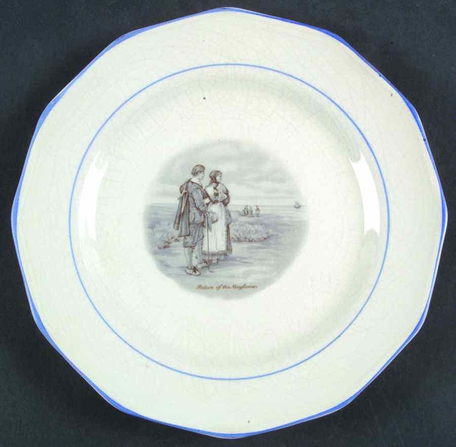 Courtship of Miles Standish Salad Plate by Sterling China (USA)-1