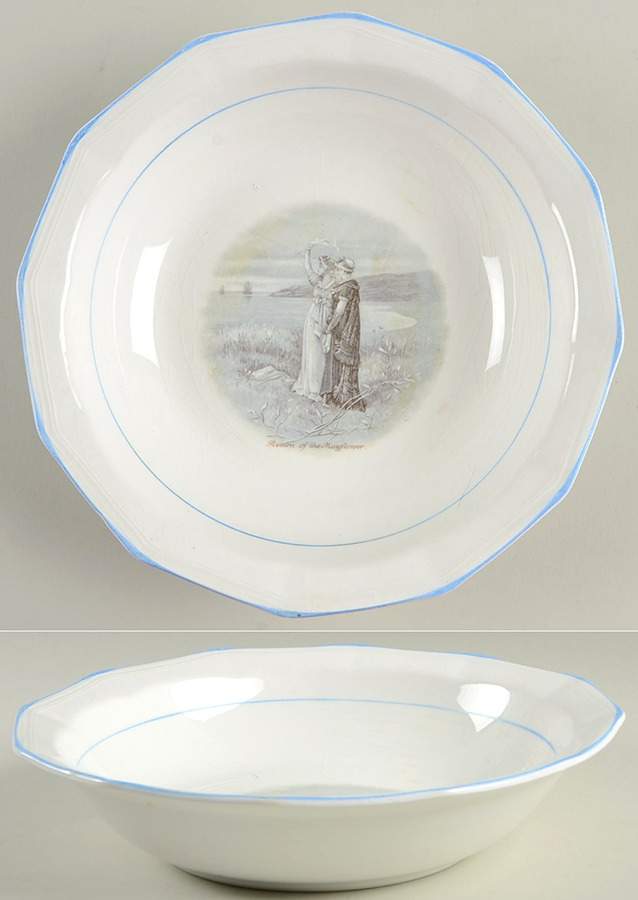 Courtship of Miles Standish 9" Round Vegetable Bowl by Sterling China (USA)-1
