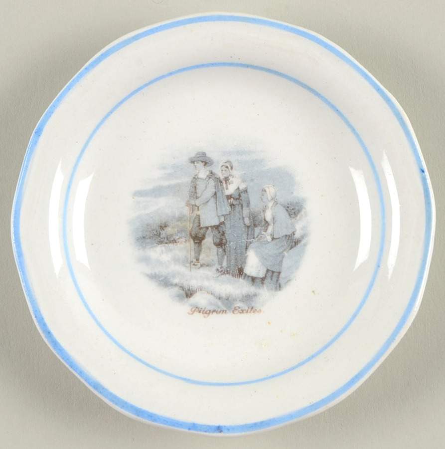 Courtship of Miles Standish Butter Pat by Sterling China (USA)-1