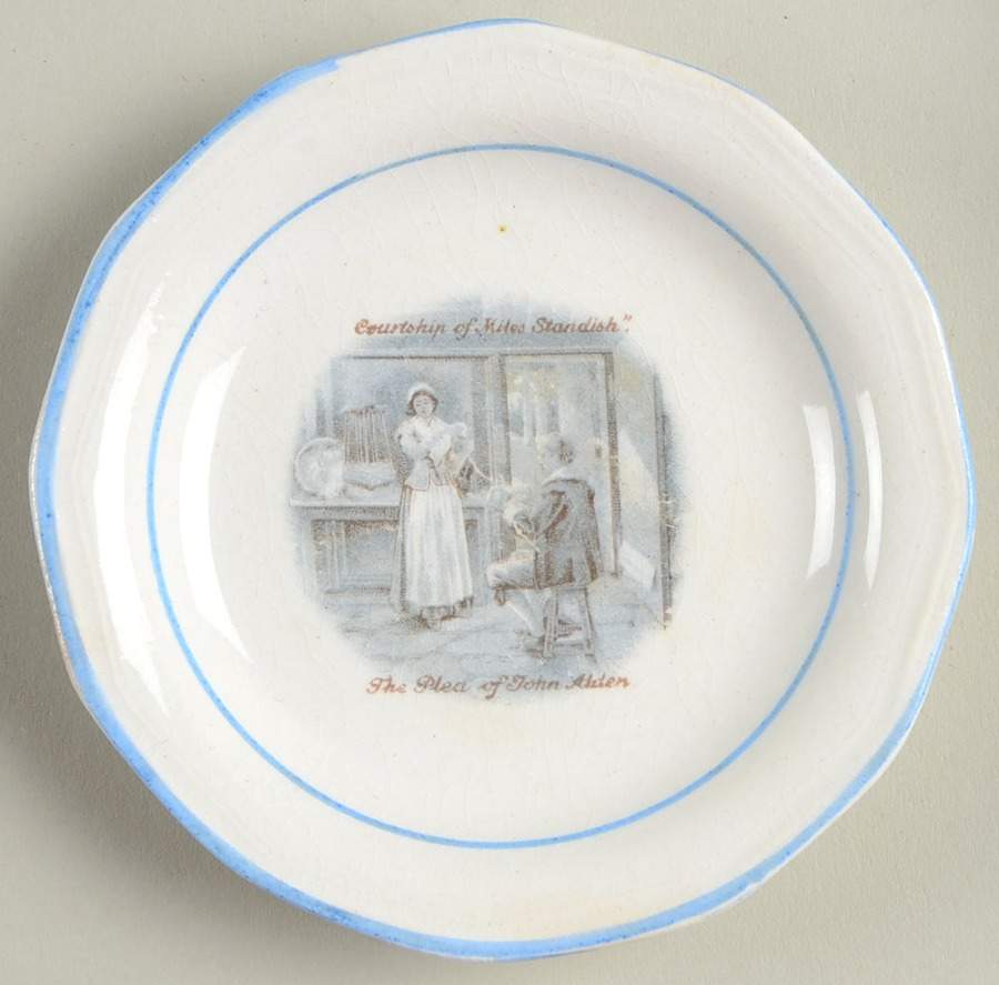 Courtship of Miles Standish Butter Pat by Sterling China (USA)-1