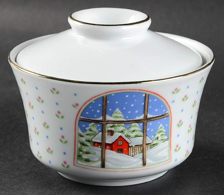 Home For The Holidays Sugar Bowl & Lid by Shibata Toki-1