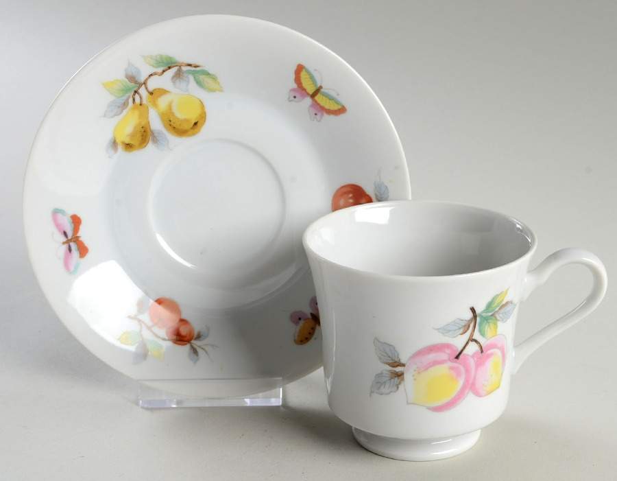 Fruit Footed Cup & Saucer Set by Sadek-1