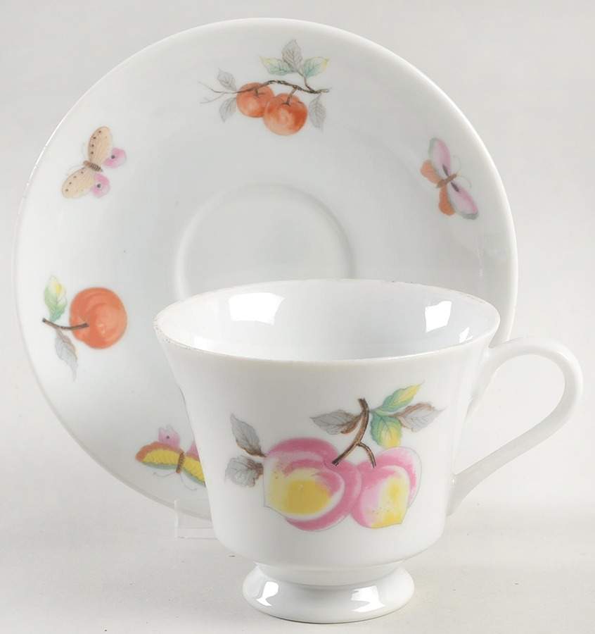 Fruit Footed Cup & Saucer Set by Sadek-1