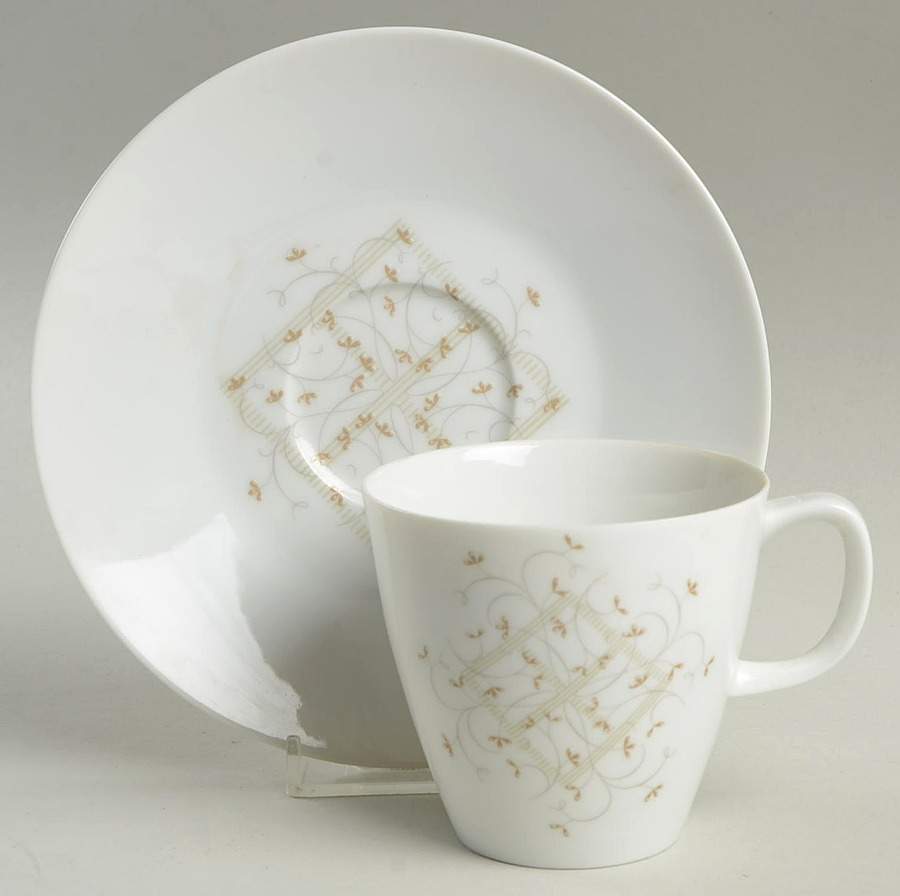 Formal Grace Flat Cup & Saucer Set by Sango-1