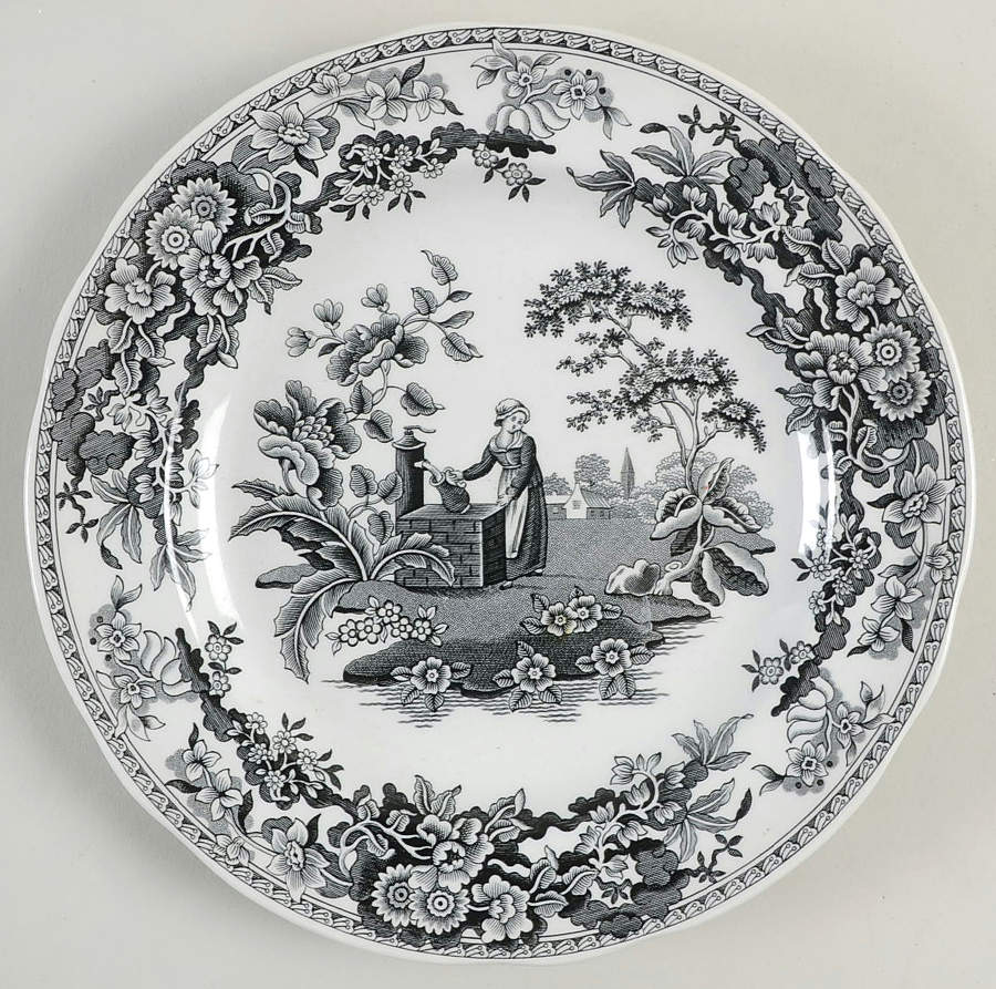 Archive Collection Black Salad Plate by Spode-1