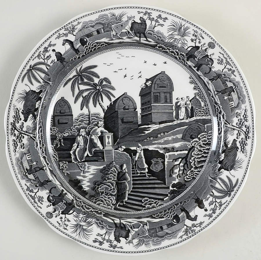Archive Collection Black Dinner Plate by Spode-1