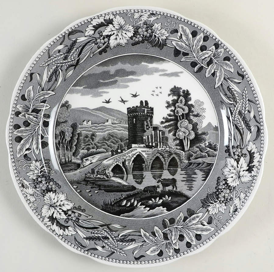 Archive Collection Black Dinner Plate by Spode-1