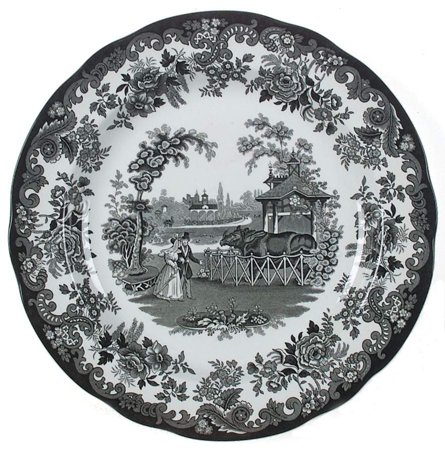 Archive Collection Black Dinner Plate by Spode-1