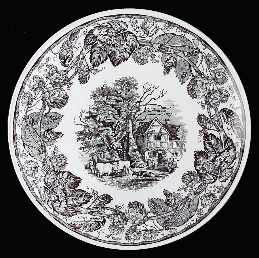 Archive Collection Black Cake Plate by Spode-1