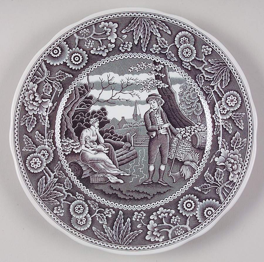 Archive Collection Black Salad Plate by Spode-1