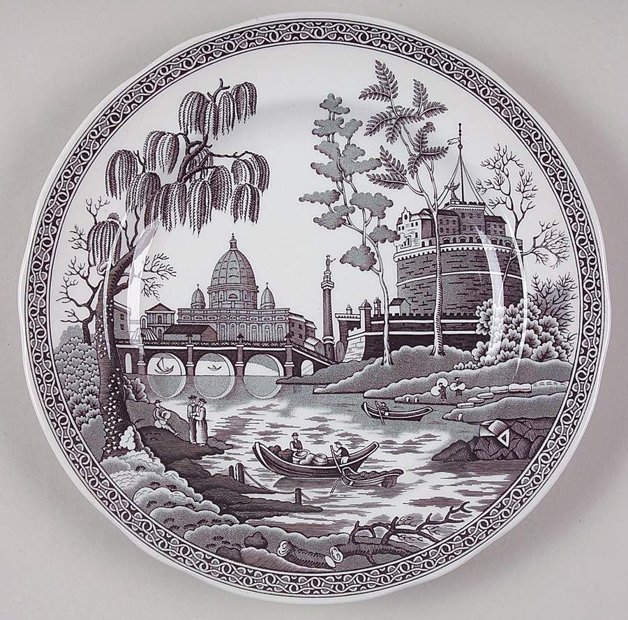 Archive Collection Black Salad Plate by Spode-1