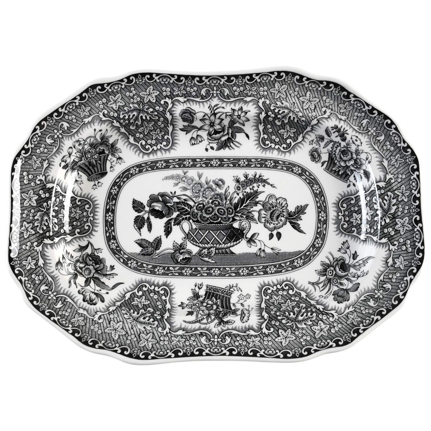 Archive Collection Black 10" Oval Serving Platter by Spode-1