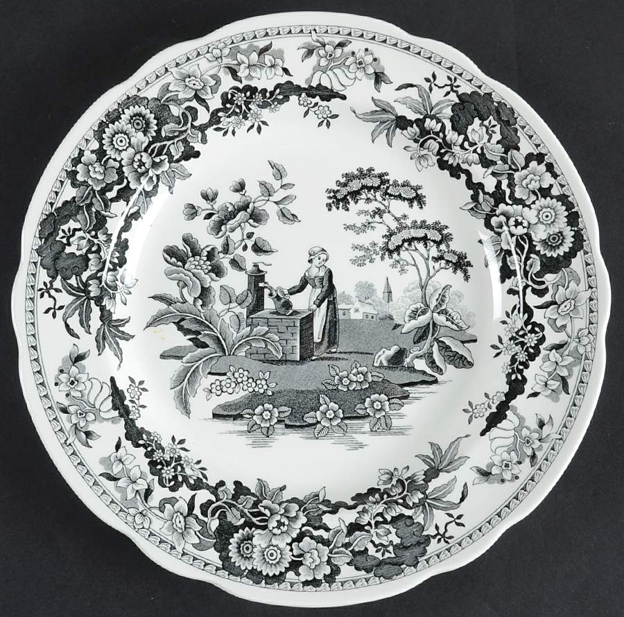 Archive Collection Black Luncheon Plate by Spode-1