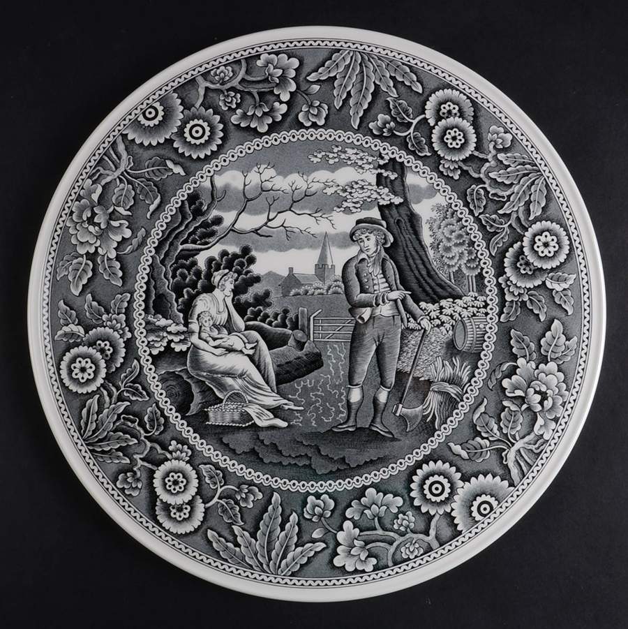 Archive Collection Black Cake Plate by Spode-1
