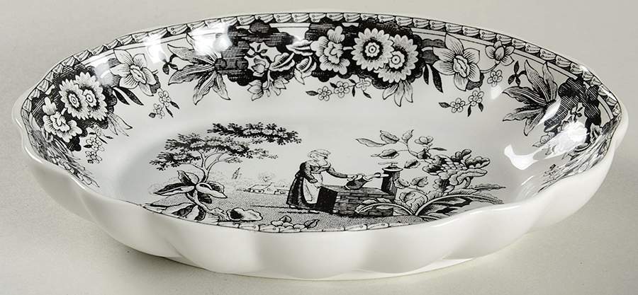 Archive Collection Black 6" Oval Tray by Spode-1