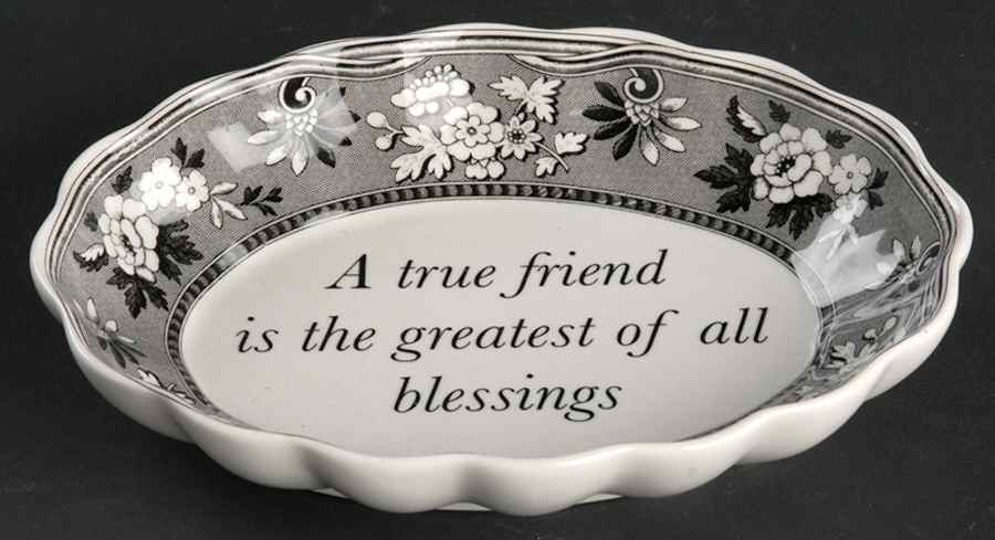 Archive Collection Black 6" Oval Tray by Spode-1