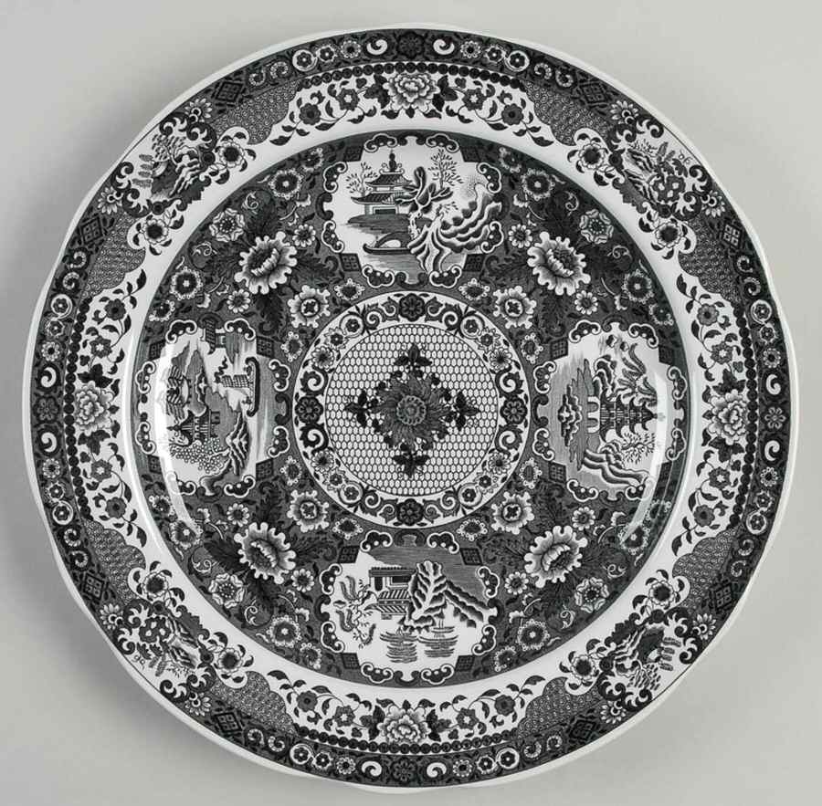 Archive Collection Black Dinner Plate by Spode-1