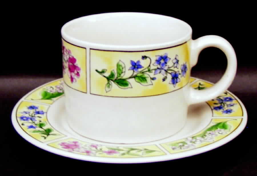Spring Valley Flat Cup & Saucer Set by Sakura-1