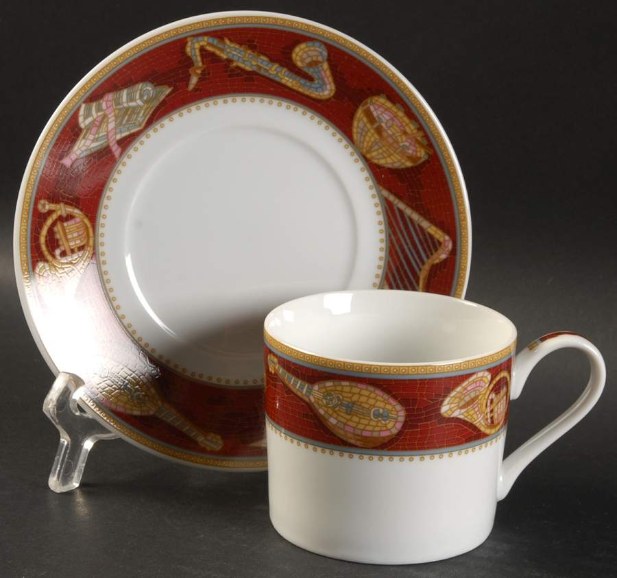 La Musique Flat Cup & Saucer Set by Sadek-1