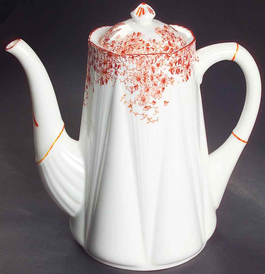 Dainty Sienna Coffee Pot & Lid by Shelley-1