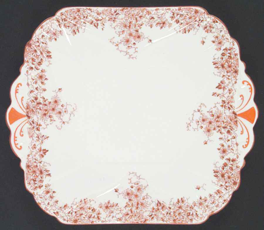 Dainty Sienna Square Handled Cake Plate by Shelley-1
