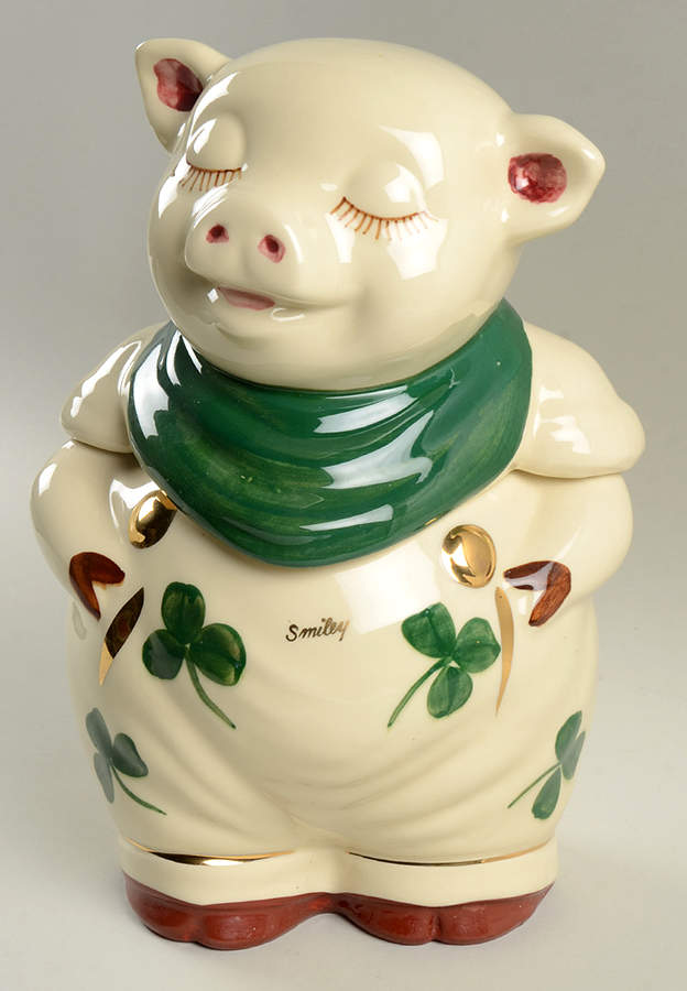 Smiley Pig  Cookie Jar & Lid #32 by Shawnee-1