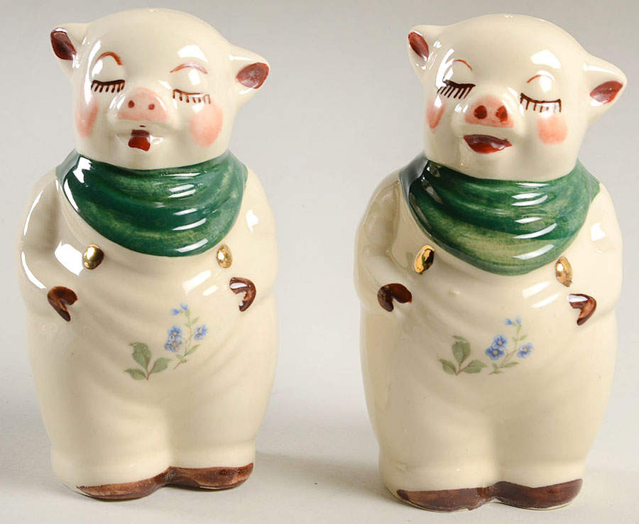 Smiley Pig  #20 Salt & Pepper Set by Shawnee-1