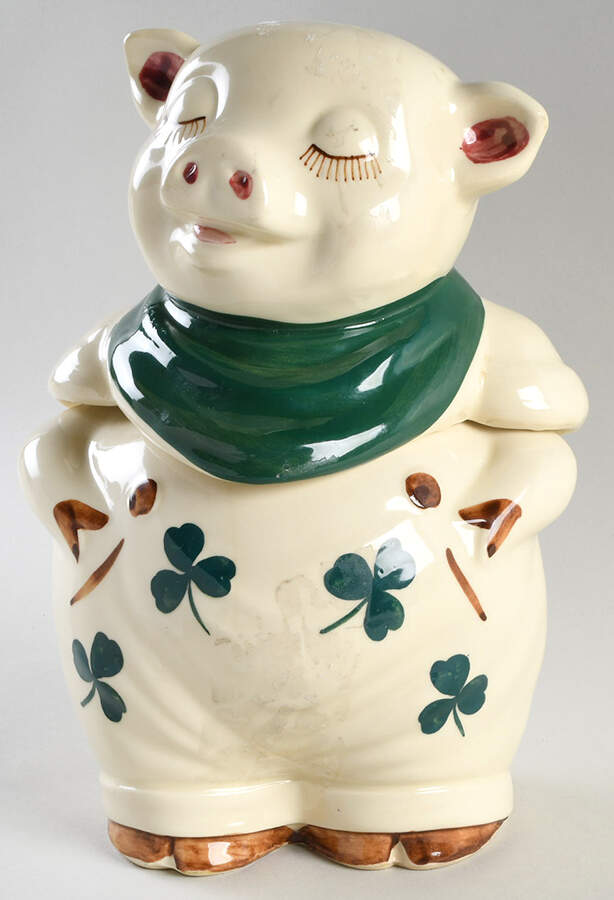 Smiley Pig  Cookie Jar & Lid by Shawnee-1