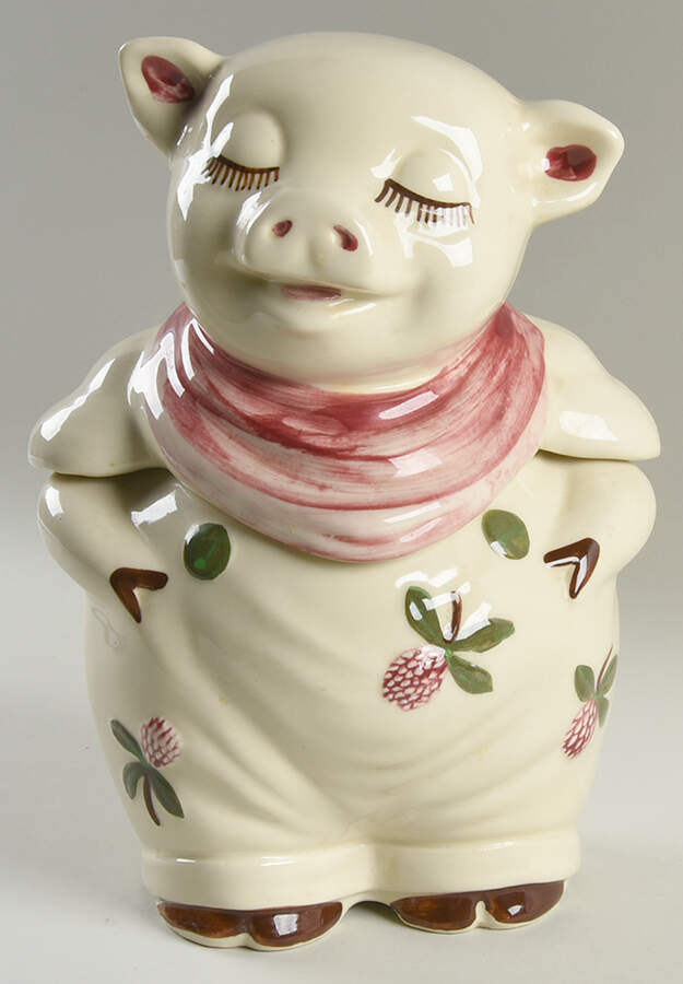 Smiley Pig  Cookie Jar & Lid #53 by Shawnee-1