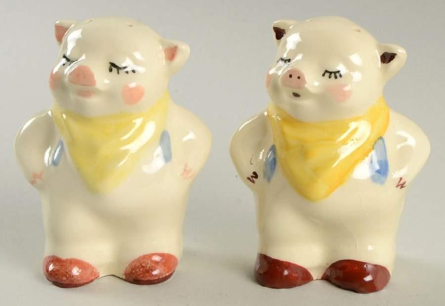 Smiley Pig  Small #15 Salt & Pepper Set by Shawnee-1