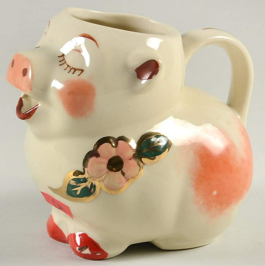 Smiley Pig  Figural Creamer by Shawnee-1
