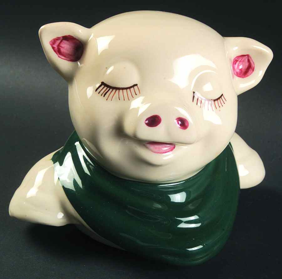 Smiley Pig  Lid for Cookie Jar by Shawnee-1