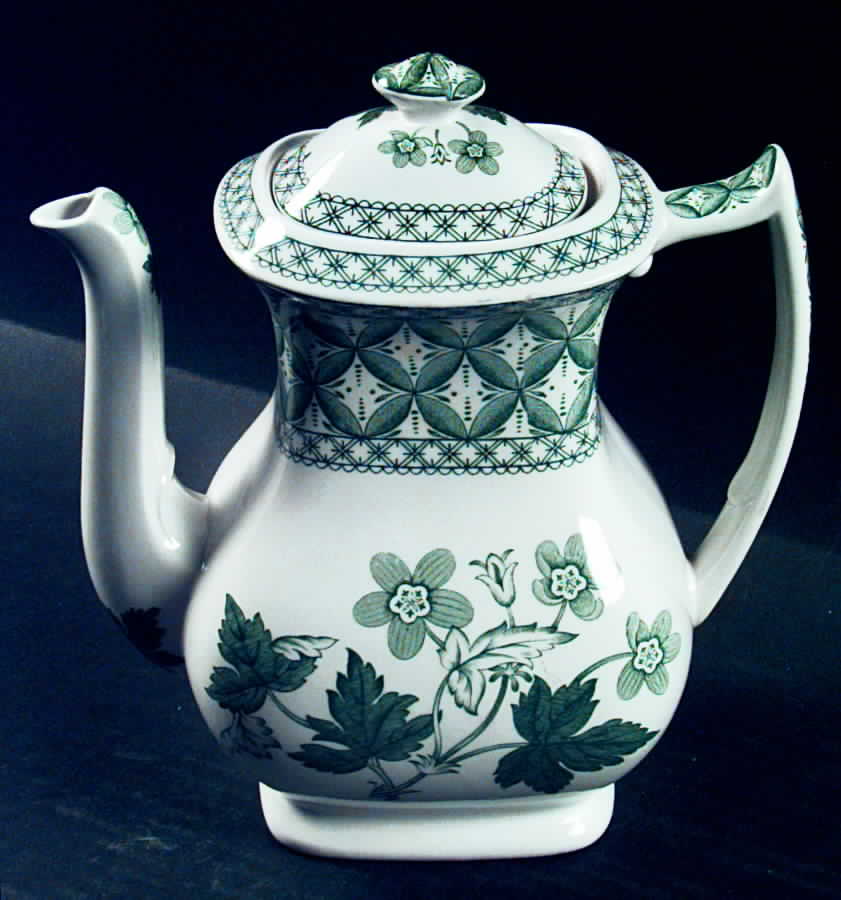 Geranium Green (Camilla Shape, Newer) Coffee Pot & Lid by Spode-1