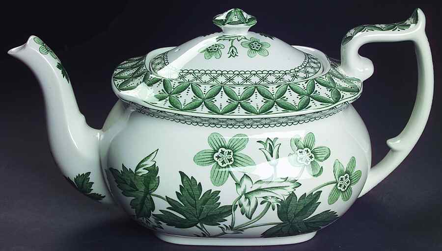Geranium Green (Camilla Shape, Newer) Teapot & Lid by Spode-1