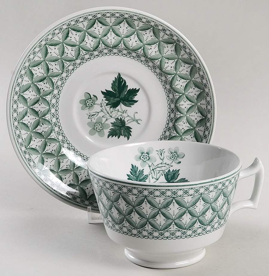 Geranium Green (Camilla Shape, Newer) Breakfast Cup & Saucer Set by Spode-1