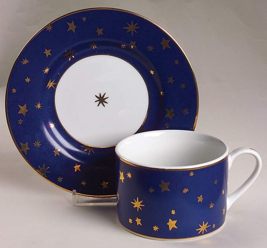 Galaxy Blue (China) Flat Cup & Saucer Set by Sakura-1