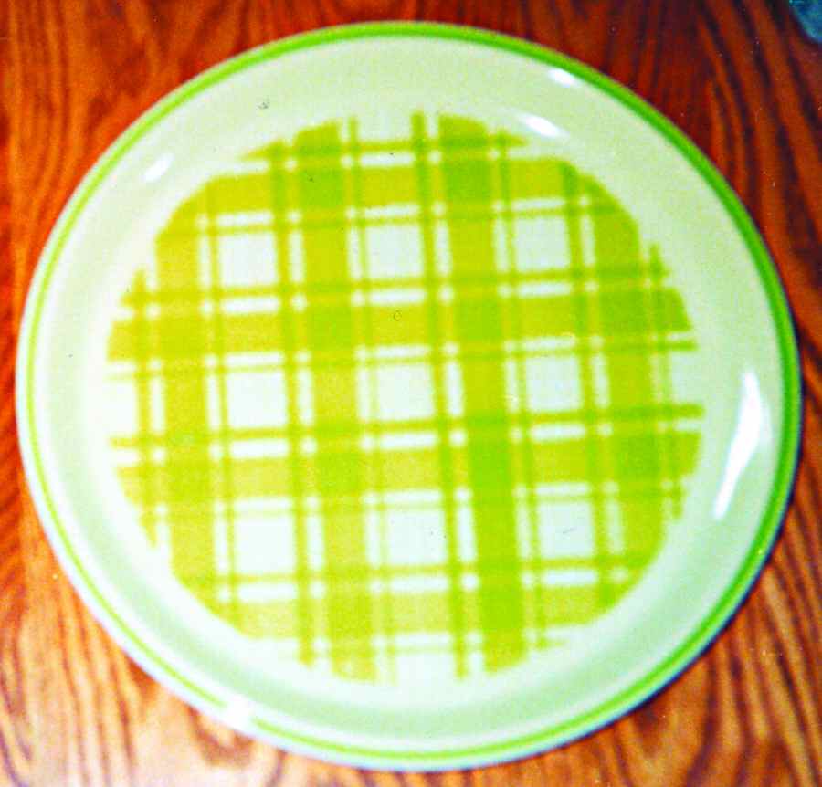 Lime Gingham Dinner Plate by Sears-1