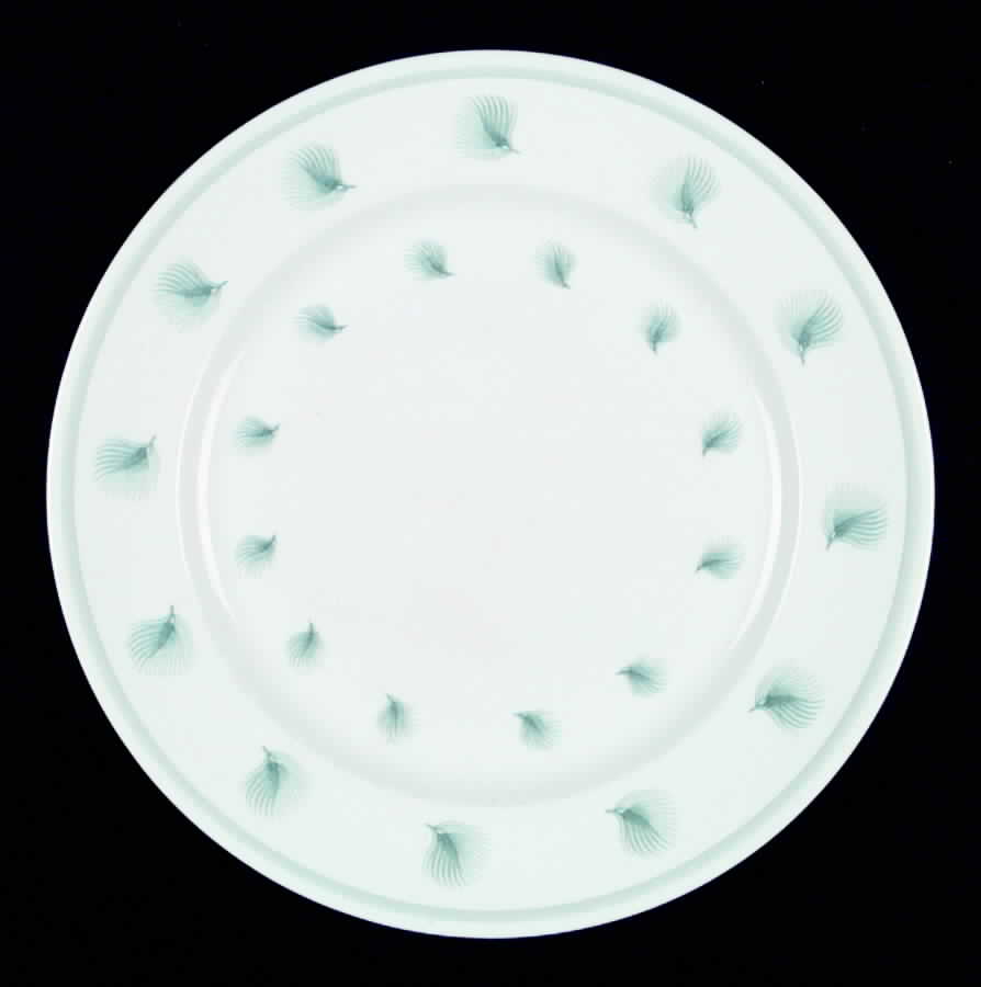 Whispering Grass Aqua (Rim) Dinner Plate by Susie Cooper-1