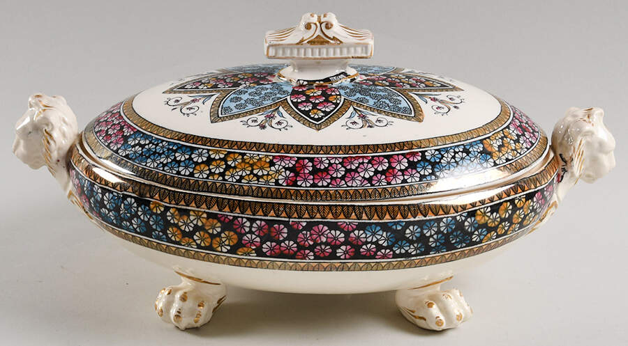 Primrose Multicolor (No Trim) Oval Covered Vegetable by Spode-1