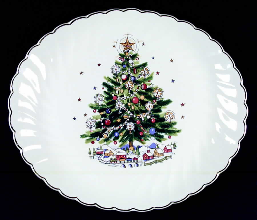 Christmas Eve 14" Oval Serving Platter by Salem-1