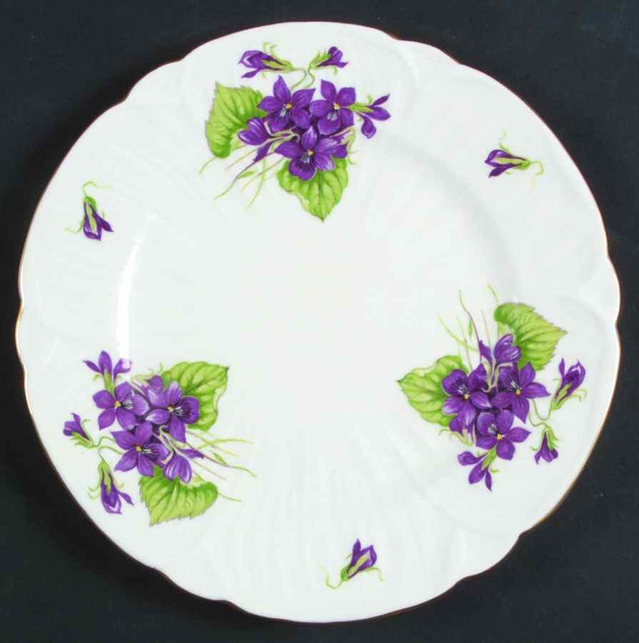 Violets (Oleander) Salad Plate by Shelley-1