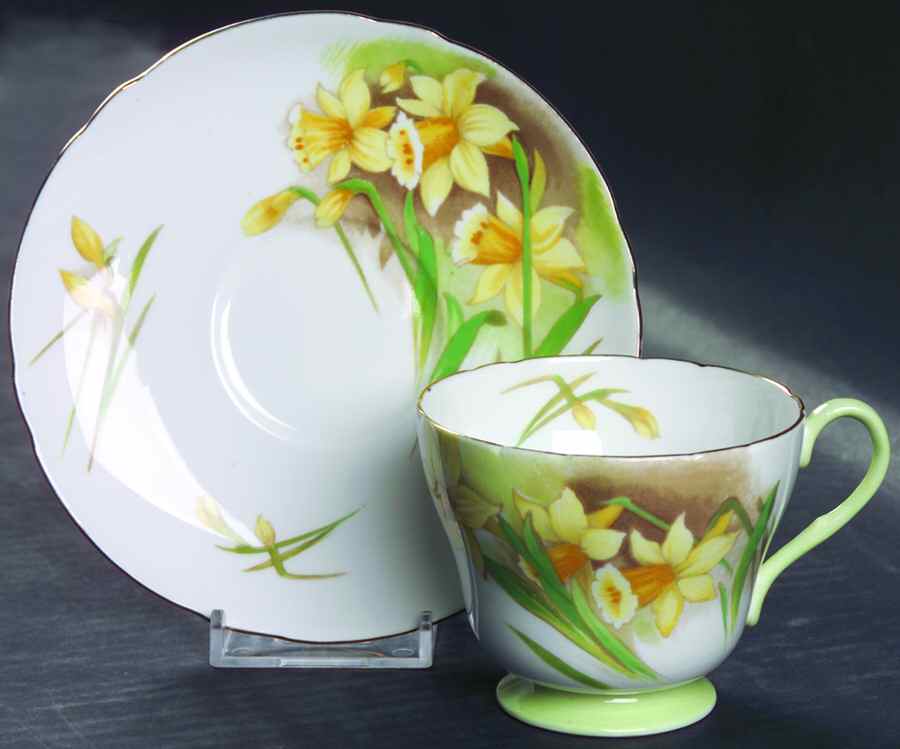 13677 Footed Cup & Saucer Set by Shelley-1