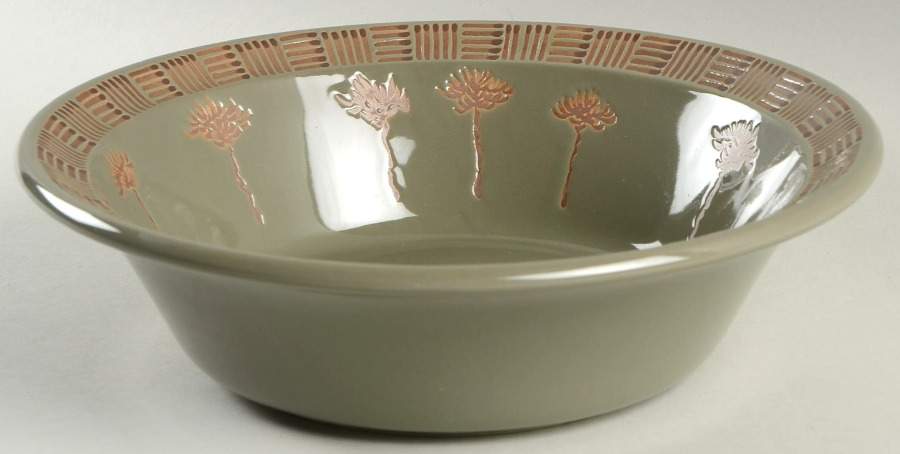 Cornflowers Green 9" Round Vegetable Bowl by Sasaki-1