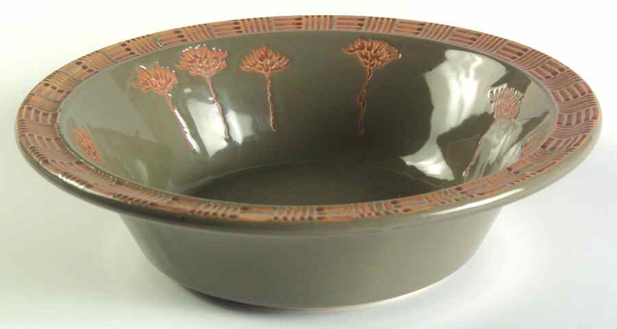 Cornflowers Green Rim Soup Bowl by Sasaki-1