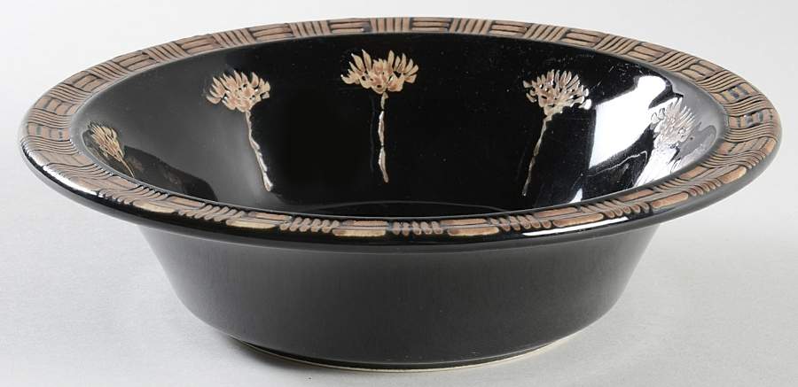 Cornflowers Black Rim Soup Bowl by Sasaki-1