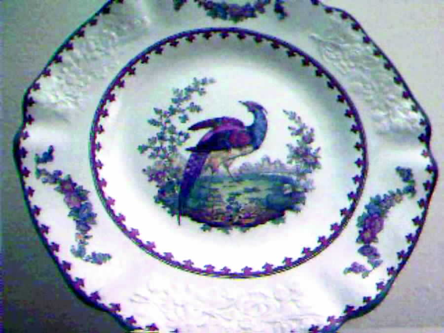 Vienna (Bird Center, Blue Decor) Salad Plate by Spode-1