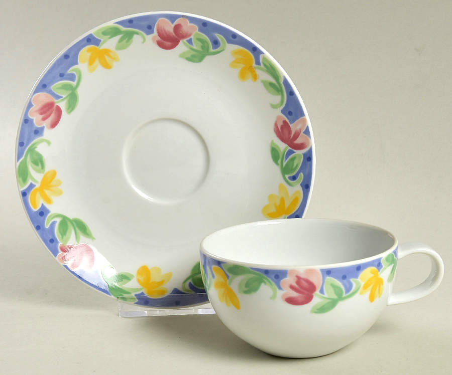 Spring Poetry Flat Cup & Saucer Set by Studio Nova-1